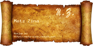 Metz Zina névjegykártya
